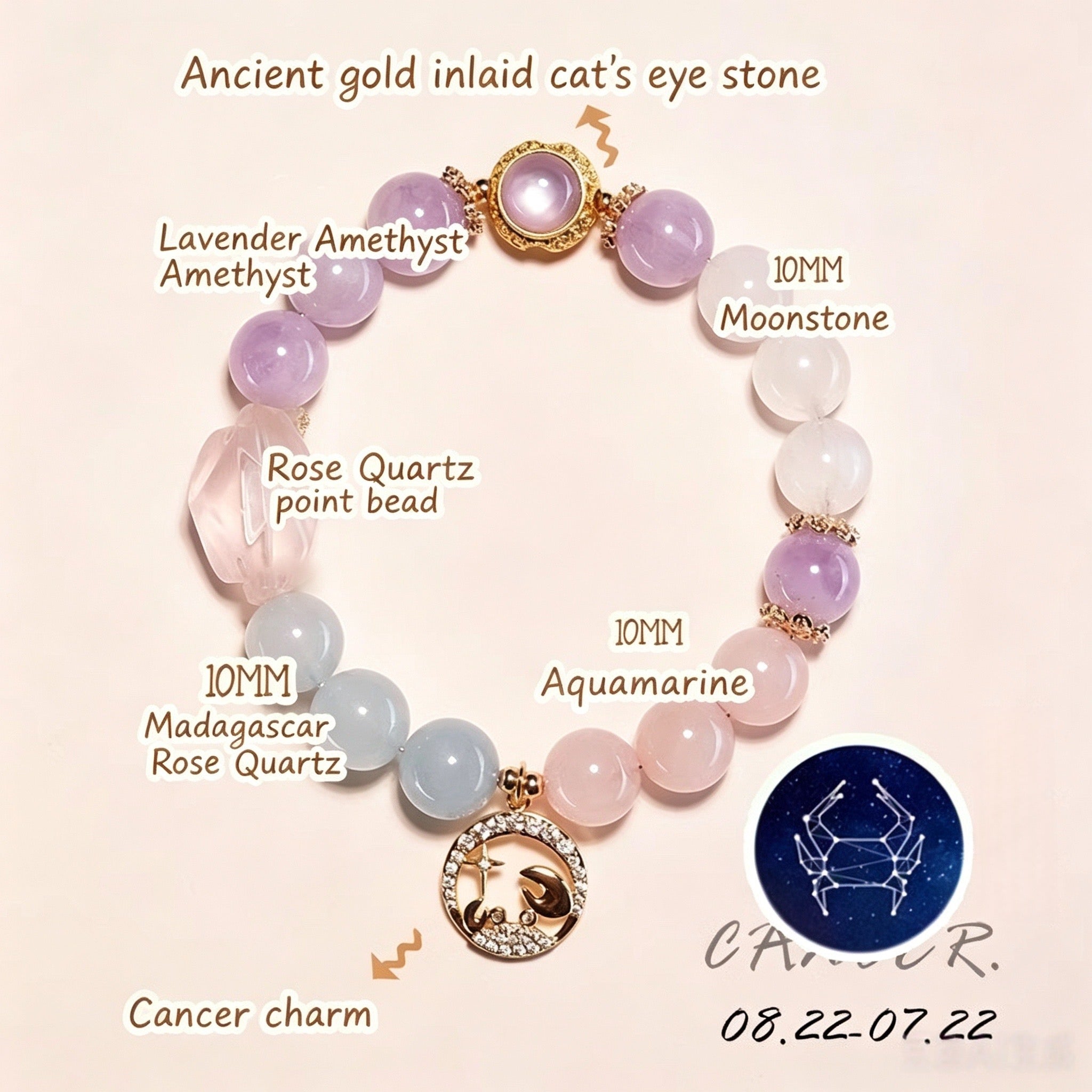 StarBind-Cancer crystal bracelet