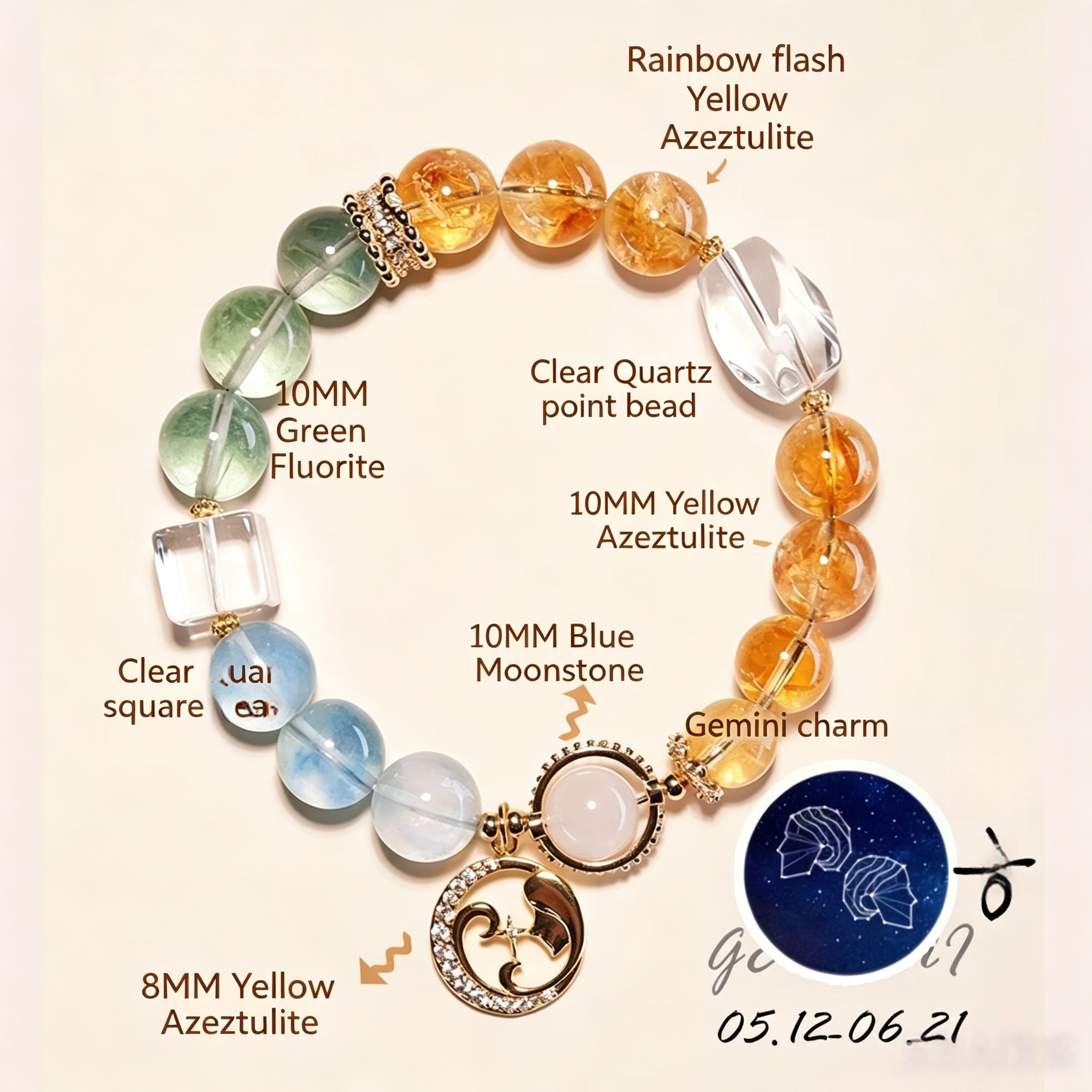 StarBind-Gemini crystal bracelet